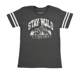 New Tiny Whales Stay Wild Wolf Short Sleeve Boy's Graphic Tee - 5